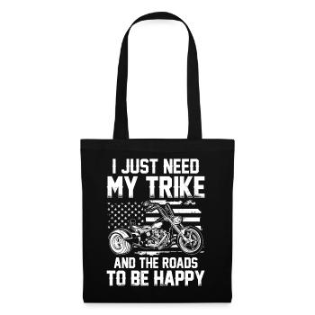 Amateurs de trike | Moto Triker Trikes Cadeaux - Sac en tissu - noir - Devant