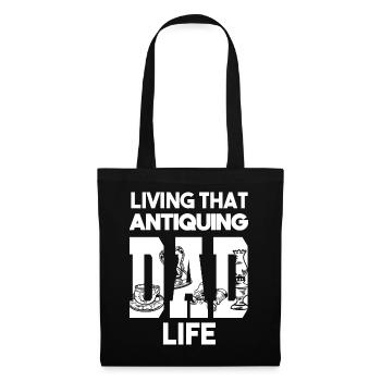Living That Antiquing Dad Life Antiquitäten Papa - Stoffbeutel - Schwarz - Vorne