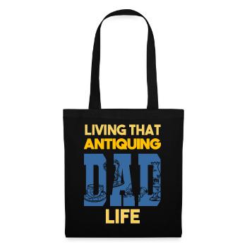 Living That Antiquing Dad Life Antiquitäten Papa - Stoffbeutel - Schwarz - Vorne