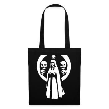 Düsterer Stil trifft auf mutiges Design in Horror Nun, O - Stoffbeutel - Schwarz - Vorne