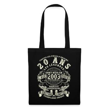 20 ans - anniversaire 2003 - Sac en tissu - noir - Devant