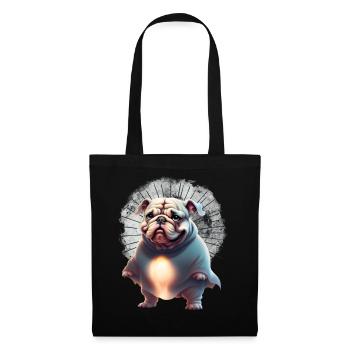 Bulldogge Halloween Hund HUNDE - Stoffbeutel - Schwarz - Vorne