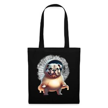 Bulldogge Halloween Hund Hunde - Stoffbeutel - Schwarz - Vorne