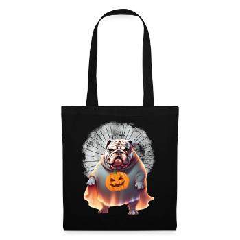 Bulldogge Halloween Hund englische BULLDOGGE - Stoffbeutel - Schwarz - Vorne