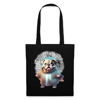 Bulldogge Halloween Hund Hunde - Stoffbeutel - Schwarz - Vorne