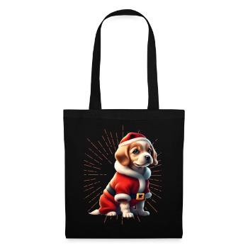 Frohe Weihnachten Hund Hunde - Stoffbeutel - Schwarz - Vorne