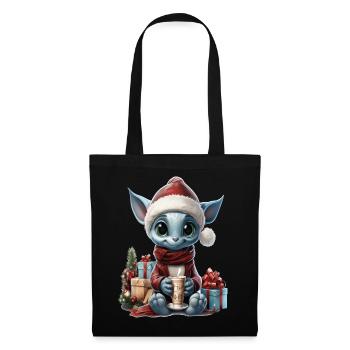 Gnomie der blaue Weihnachtsgnom. - Stoffbeutel - Schwarz - Vorne