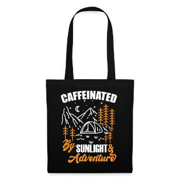 Caffeinated by Sunlight and Adventure - Stoffbeutel - Schwarz - Vorne