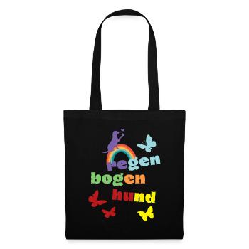 Regenbogenhund - Trauer ums Haustier - Freund - Stoffbeutel - Schwarz - Vorne