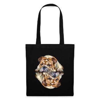 Dictons de chien Chien Chiens Bouledogue - Sac en tissu - noir - Devant