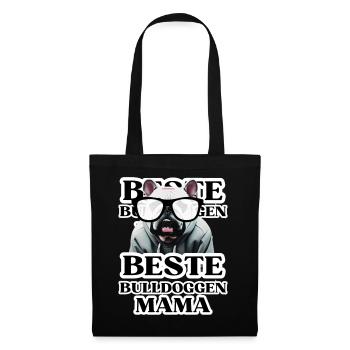 BEST BULLDOGS Maman chien BULLDOG Dogs - Sac en tissu - noir - Devant