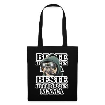 BEST BULLDOGS Maman chien BULLDOG Dogs - Sac en tissu - noir - Devant