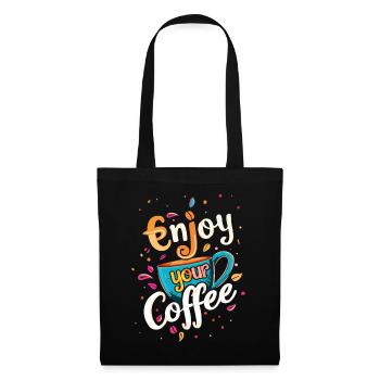 Kaffee Kaffeeliebhaber Kaffeetasse Koffein Getränk - Stoffbeutel - Schwarz - Vorne