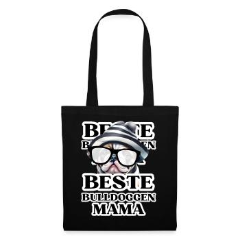 BEST BULLDOGS Maman Chien BOULEDOGUE Chiens - Sac en tissu - noir - Devant