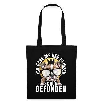 PRINCES FOUND - BULLDOG chien CHIENS - Sac en tissu - noir - Devant