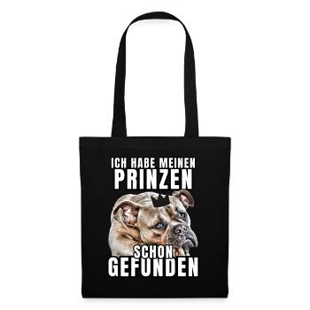 PRINCES FOUND - BULLDOG chien CHIENS - Sac en tissu - noir - Devant