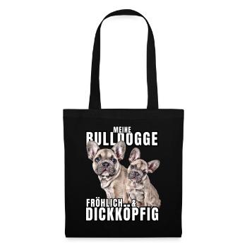 Mon BOULEDOGUE chien joyeux et têtu CHIENS - Sac en tissu - noir - Devant