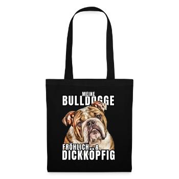 My BULLDOG cheerful & stubborn dog DOGS - Tote Bag - black - Front