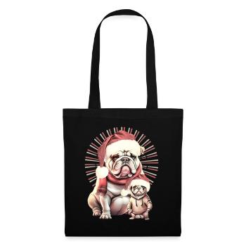 Chemise pour chien drôle Père Noël bouledogue - Sac en tissu - noir - Devant