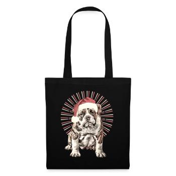 Chemise pour chien drôle Père Noël bouledogue - Sac en tissu - noir - Devant