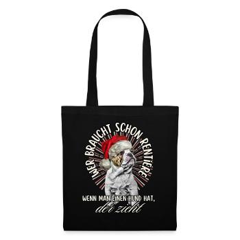 drôle Père Noël Bulldog chiens de Noël - Sac en tissu - noir - Devant