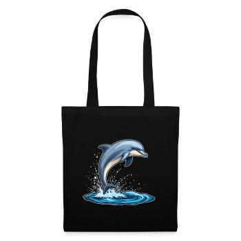 Delfin - Stoffbeutel - Schwarz - Vorne