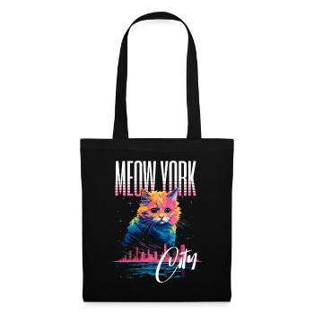 New York City Cat Meow City Skyline America USA - Tote Bag - black - Front