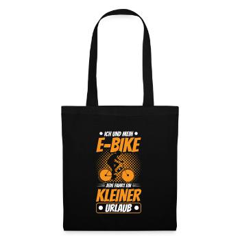 E-Bike Urlaub - Ich und mein E-Bike - Stoffbeutel - Schwarz - Vorne