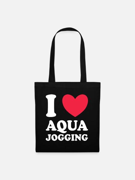 Sport Aqua Jogging Ich liebe Aqua Jogging - Stoffbeutel - Schwarz