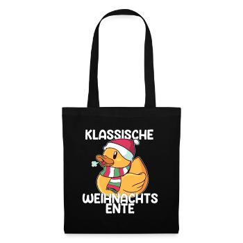 Weihnachten Enten Ente Sprüche Geschenk - Stoffbeutel - Schwarz - Vorne