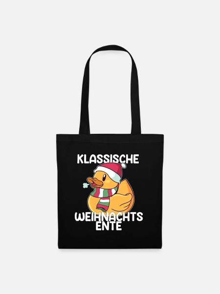Weihnachten Enten Ente Sprüche Geschenk - Stoffbeutel - Schwarz