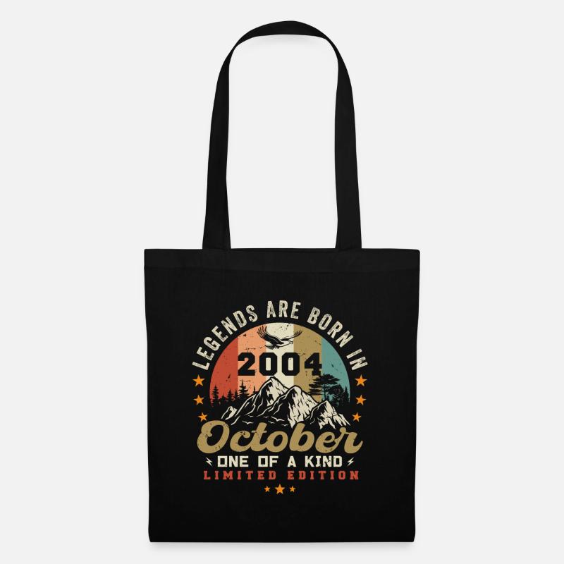 Oktober 2004 - Geburtstag im Oktober 2004 - Stoffbeutel - Schwarz