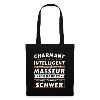 Charmant und intelligent - Masseur Edition - Stoffbeutel - Schwarz - Vorne