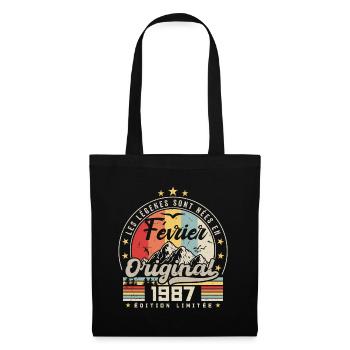 Février 1987 Cadeau 37e Anniversaire Février 1987 - Sac en tissu - noir - Devant