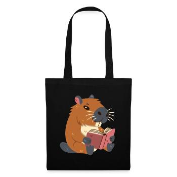 Capybara reads a book - Tote Bag - black - Front