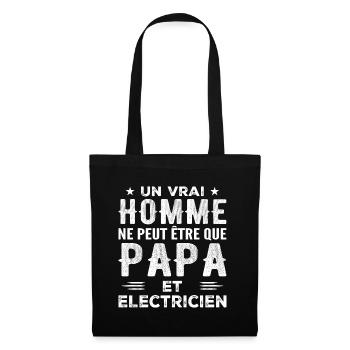 A real man is just a dad and an electrician - Tote Bag - black - Front