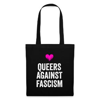 QUEERS AGAINST FASCISM - Stoffbeutel - Schwarz - Vorne