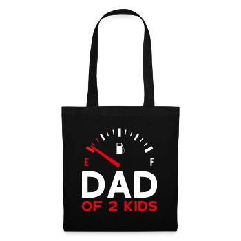 DAD OF 2 KIDS PAPA ZWEI KINDER - Stoffbeutel - Schwarz - Vorne