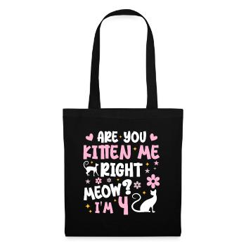I'm 4 years old | Meow 4 Year Anniversary Gift - Tote Bag - black - Front