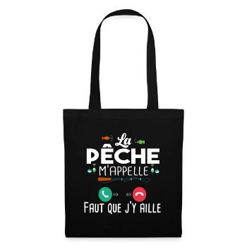 Pêche Pêcheur Poisson Cadeau T-shirt Humour Papa - Sac en tissu - noir - Devant