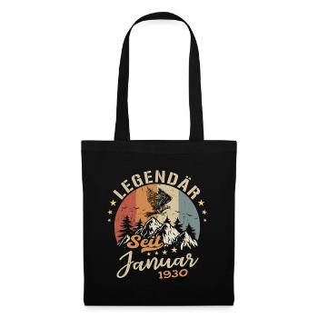 Legendär seit Januar 1930 Geburtstag - Stoffbeutel - Schwarz - Vorne