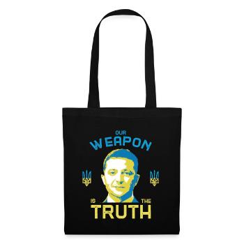 Ukraine President Zelenskyy Our weapon is truth - Stoffbeutel - Schwarz - Vorne