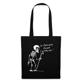LA RETRAITE AVANT L'ARTHRITE ! (version flex) - Sac en tissu - noir - Devant