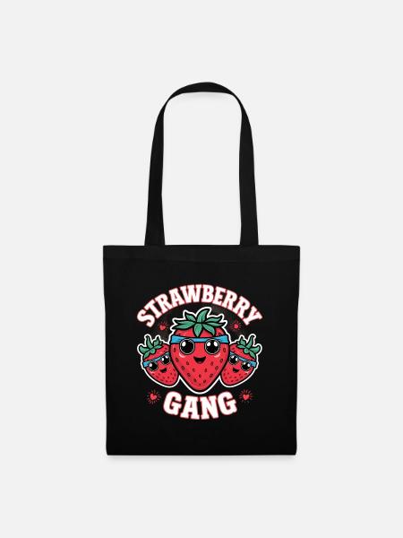 Strawberry Gang - Team Erdbeere Pflücker - Stoffbeutel - Schwarz