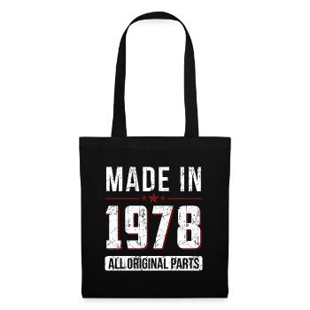 Fabriqué en 1978 Toutes les pièces d'origine - Anniversaire - Sac en tissu - noir - Devant