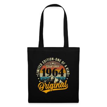 1964 Jahrgang Vintage Retro Geburtstag Geschenk - Stoffbeutel - Schwarz - Vorne