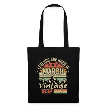 Legends Were Born in March 1932 Vintage Gift - Tote Bag - black - Front