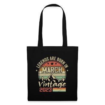 Les Légendes Sont Nées En Mars 2023 Cadeau Vintage - Sac en tissu - noir - Devant
