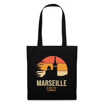 Marseille 13 marseillais marseille - Sac en tissu - noir - Devant
