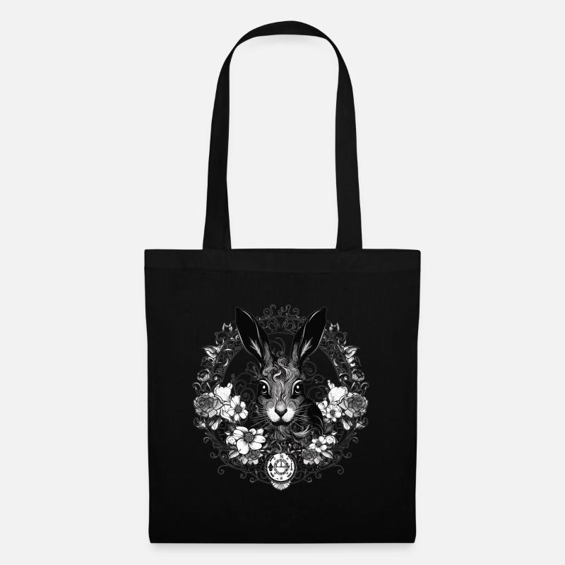 Rabbit Bunny Gothic Kunst - Stoffbeutel - Schwarz